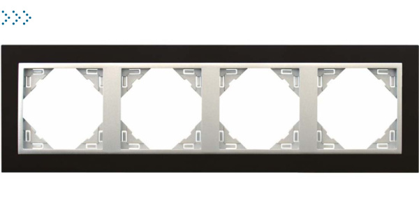 4-х местная рамка, черный/алюминий (90940 TPA)